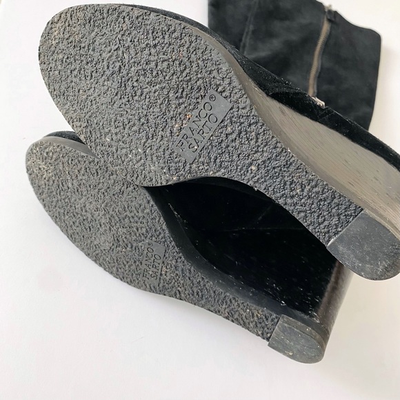 FRANCO SARTO 6.5 Black Suede Wedge Boots - Picture 6 of 11
